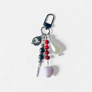 Free People Red and Pearl Charm Key Holder